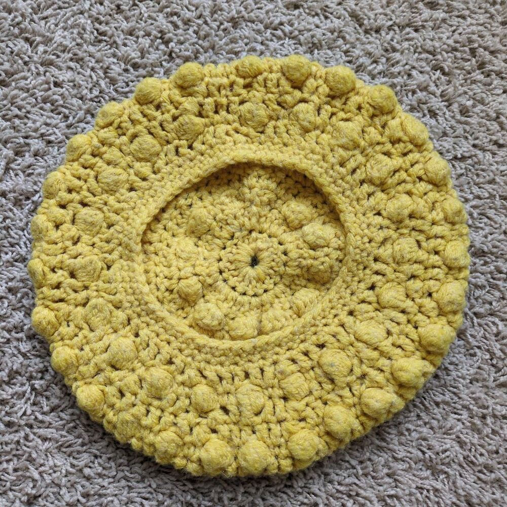 Women's Yellow Crochet Hat